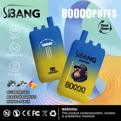 Bang Leader 80000 Puffs 3-i-1 Triple Flavors Disposable Vape (10st - Box) (2st Minst eller mer)