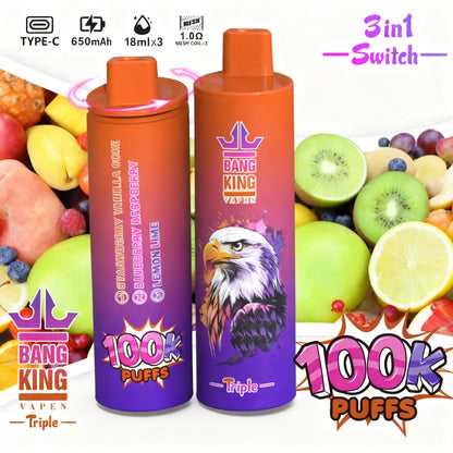 Bang King Triple 100K Puffs 3 in 1 Vape (10st - Box)
