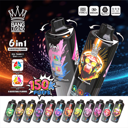 Bang Legend 150000 Puffs 6 in 1 Disposable Vape (10st - Box)