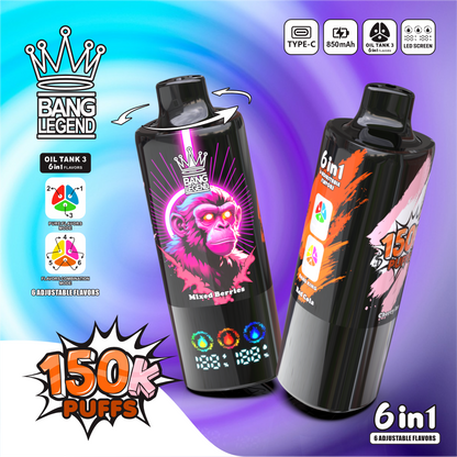 Bang Legend 150000 Puffs 6 in 1 Disposable Vape (10st - Box)