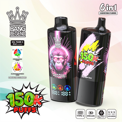 Bang Legend 150000 Puffs 6 in 1 Disposable Vape (10st - Box)