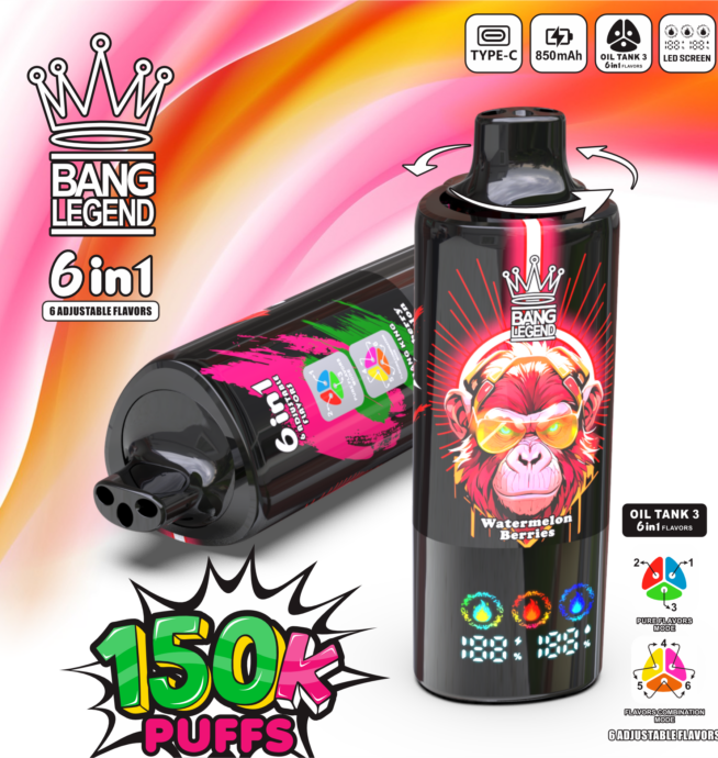 Bang Legend 150000 Puffs 6 in 1 Disposable Vape (10st - Box)