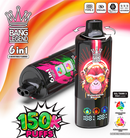 Bang Legend 150000 Puffs 6 in 1 Disposable Vape (10st - Box)