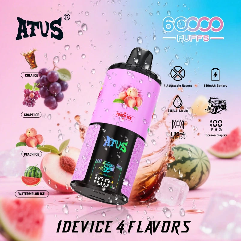 ATVS Warship 60000 Puffs 60k 4-in-1 Flavors Disposable Vape (10st - Box)