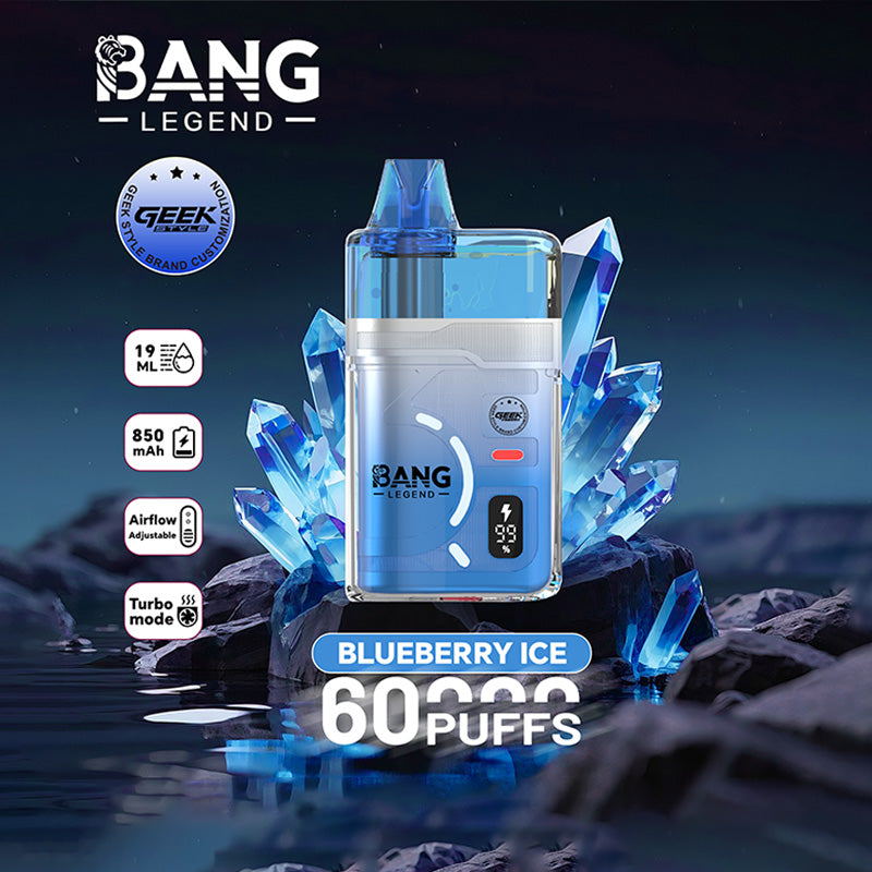 Bang Legend Geek 60K Clear Oil Window Vape – Justerbart luftflöde (10st - Box)