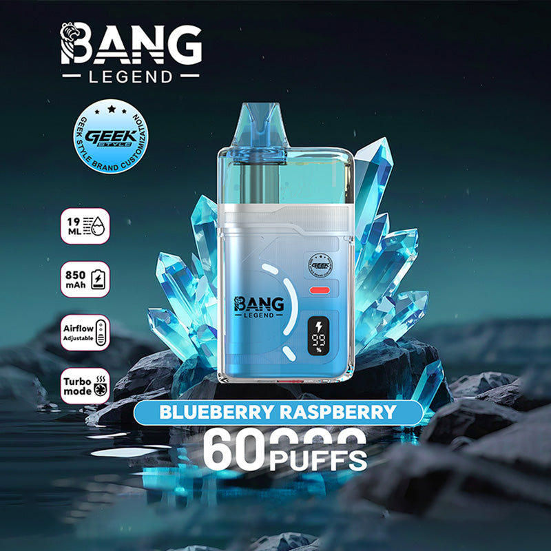 Bang Legend Geek 60K Clear Oil Window Vape – Justerbart luftflöde (10st - Box)