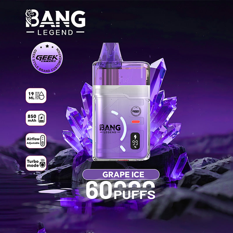 Bang Legend Geek 60K Clear Oil Window Vape – Justerbart luftflöde (10st - Box)