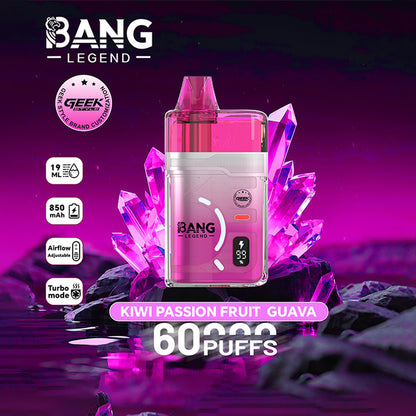 Bang Legend Geek 60K Clear Oil Window Vape – Justerbart luftflöde (10st - Box)