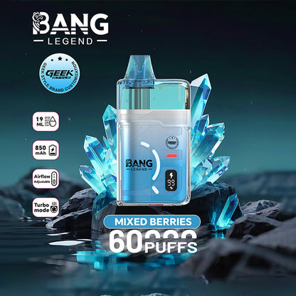 Bang Legend Geek 60K Clear Oil Window Vape – Justerbart luftflöde (10st - Box)