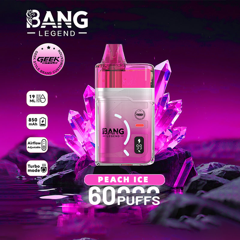 Bang Legend Geek 60K Clear Oil Window Vape – Justerbart luftflöde (10st - Box)