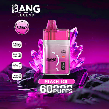 Bang Legend Geek 60K Clear Oil Window Vape – Justerbart luftflöde (10st - Box)