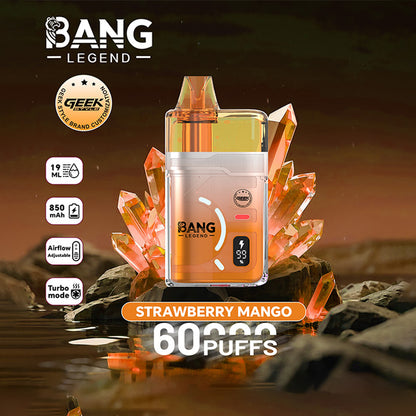Bang Legend Geek 60K Clear Oil Window Vape – Justerbart luftflöde (10st - Box)