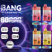 Bang Legend Geek 60K Clear Oil Window Vape – Justerbart luftflöde (10st - Box)