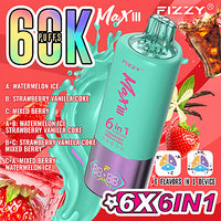 Fizzy MaxIII 60000 Puffs 60k 6-i-1 Smaker Engångsvape (10st - Box)
