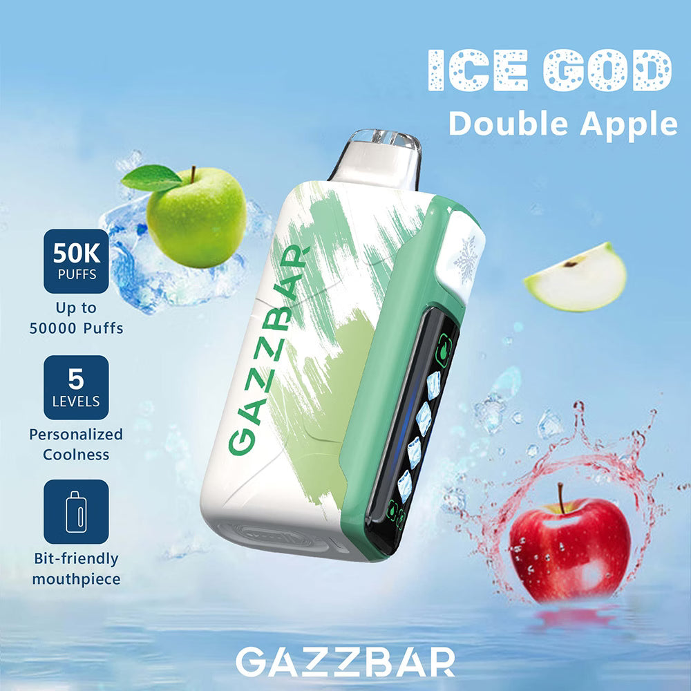 Gazzbar Ice God 50000 Puffs 50K Adjustable Ice Level Disposable Vape (10st - Box) (2st Minst eller mer)