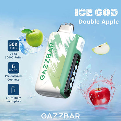 Gazzbar Ice God 50000 Puffs 50K Adjustable Ice Level Disposable Vape (10st - Box) (2st Minst eller mer)