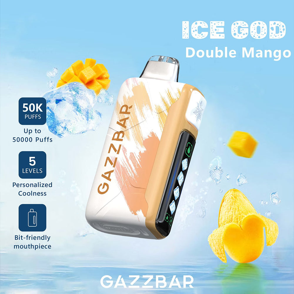 Gazzbar Ice God 50000 Puffs 50K Adjustable Ice Level Disposable Vape (10st - Box) (2st Minst eller mer)