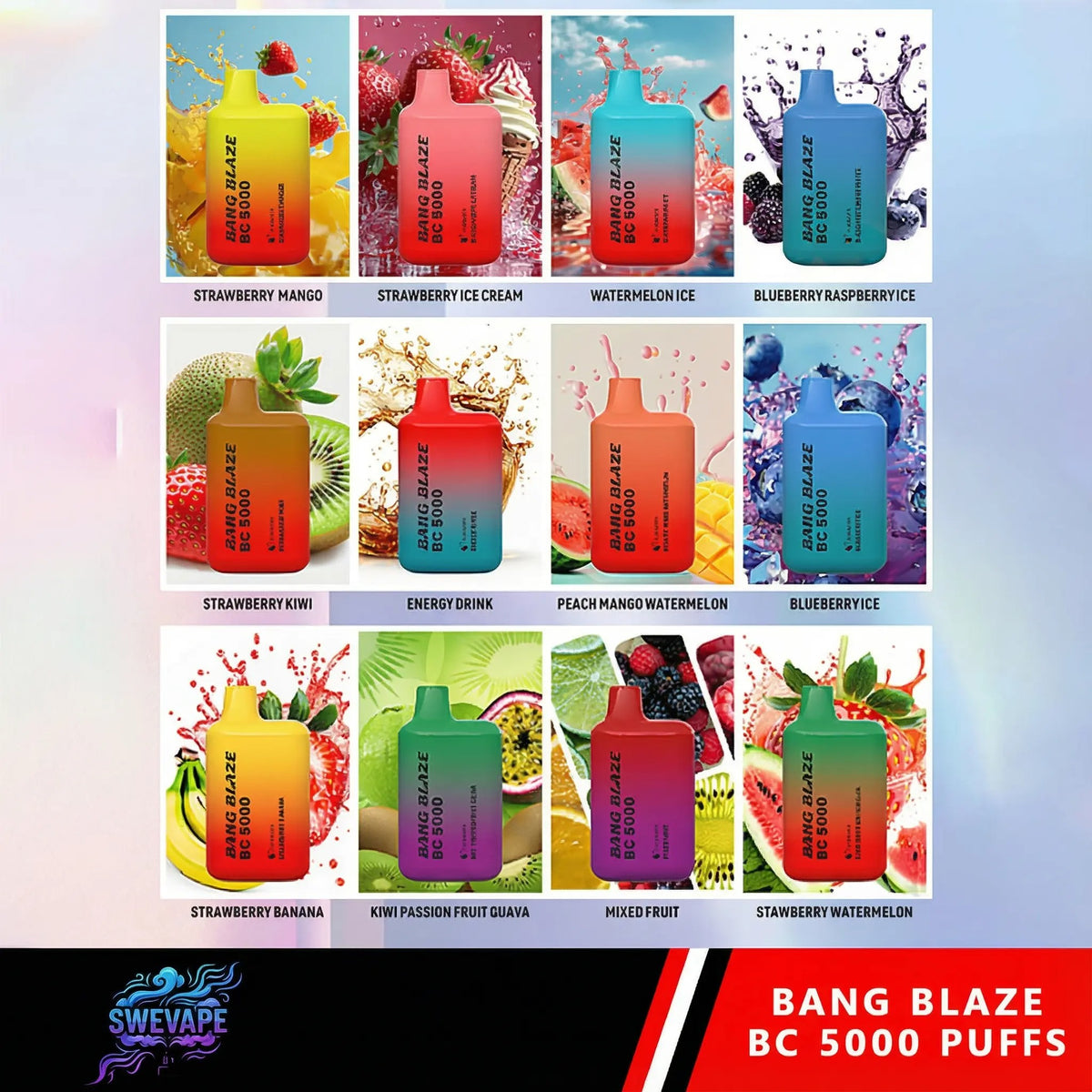 Bang Blaze BC 5000 Puffs - Smooth 5K Rechargeable Disposable Vape (10st - Box)