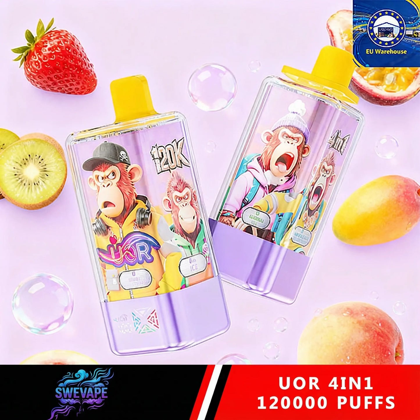 UOR 120000 Puffs 4 in 1 Vape EU Warehouse Snabb leverans (10st - Box) (2st Minst eller mer)