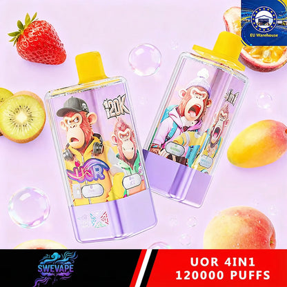 UOR 120000 Puffs 4 in 1 Vape EU Warehouse Snabb leverans (10st - Box) (2st Minst eller mer)