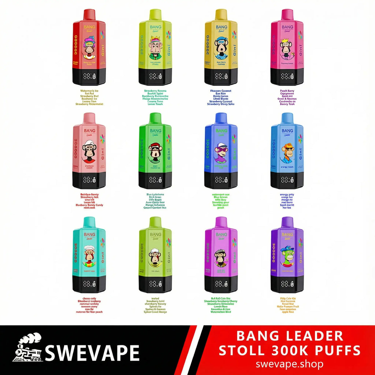 Bang Leader Stoll 300K – 6 i 1 smaker Disposable Vape ) (10st - Box) (2st Minst eller mer)