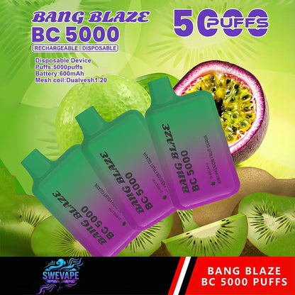Bang Blaze BC 5000 Puffs - Smooth 5K Rechargeable Disposable Vape (10st - Box)