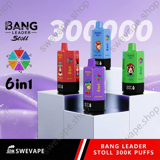 Bang Leader Stoll 300K – 6 i 1 smaker Disposable Vape ) (10st - Box) (2st Minst eller mer)