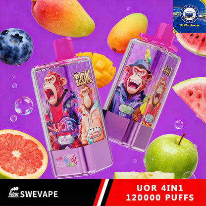 UOR 120000 Puffs 4 in 1 Vape EU Warehouse Snabb leverans (10st - Box) (2st Minst eller mer)
