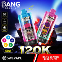 Bang Legend 120000 Puffs 5-i-1 Smaker 120k Engångsvape (10st - Box) (2st Minst eller mer)