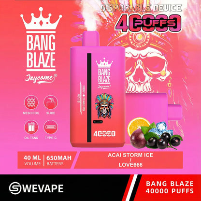 Bang Blaze 40000 Puffs 40k Double Flavors Disposable Vape (10st - Box) (2st Minst eller mer)