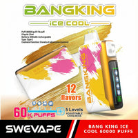 Bang King Ice Cool 60000 Puffs Justerbar svalhet engångsvap (10st - Box)