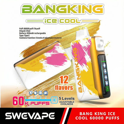 Bang King Ice Cool 60000 Puffs Justerbar svalhet engångsvap (10st - Box)