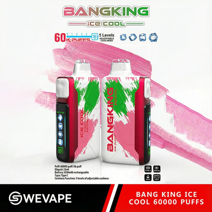 Bang King Ice Cool 60000 Puffs Justerbar svalhet engångsvap (10st - Box)