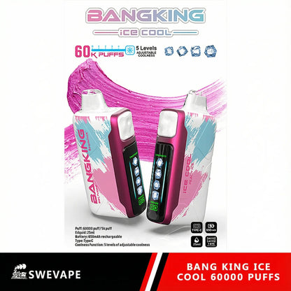 Bang King Ice Cool 60000 Puffs Justerbar svalhet engångsvap (10st - Box)