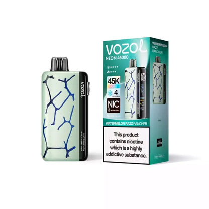Vozol Neon 45000 Puffs 45K Justerbar isnivå engångsvape (10st - Box)