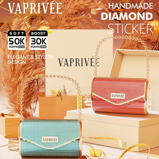 Vape 50000 Puffs 50k Disposable Vape – LED-display Diamond Handbag Style Design (10st - Box)